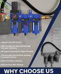 Three Eighths Inch NPT Three Stage Air Drying System With Air Regulator And Coalescing Filter 5 Micron And 0.01 Micron