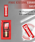 15 Pack Fire Extinguisher Signs 4x12 Inches Easy Peel Self Adhesive Safety Stickers displayed with emergency kit and instructions