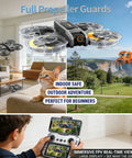 Drone With Built In 4.5 Inch FHD Screen Remote No Phone Needed 2K Dual Cameras 40 Minute Flight Brushless Motors in living room