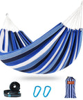 Extra Large Double Brazilian Cotton Hammock With Tree Straps And Travel Bag Grab And Go Portable Outdoor Camp Hammock For Backyard