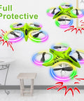 Crash Proof Mini Drone for Kids With LED Night Lights One Key Takeoff and Landing Flips RC Remote Control Easy for Beginners