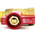 Stainless Steel Flexible Gas Line 22 Inch Universal Range HookUp kit With 12 Brass Flare Shut Off Valve Couplings Perfect For Water Heater Stove Fireplace Install red brass shutoff valve close-up