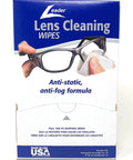 Leader Lens Cleaning Wipes box with eyeglasses; blue top, white body; pack of 100