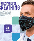 Man wearing KN95 Disposable Face Masks 5 Ply Protection With Extra Wide Elastic Ear Loops Over 95 Percent Filtration Individually Wrapped Mask Extender Included 50 Count Black All Day Comfort For Home Or Work