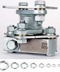 Stainless steel split lock washer set in assorted sizes, displayed with a metal mounting fixture