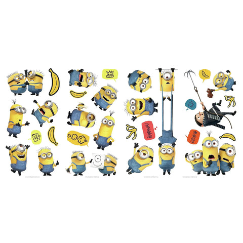 Minions The Rise Of Gru Peel And Stick Vinyl Wall Decals Set Of 30 For Kids Rooms Repositionable On Any Smooth Surface Without Residue