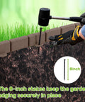 Installing No Dig Garden Edging Kit 16 Feet With Interlocking Sections 2.75 Inch Height using 8-inch stakes in soil