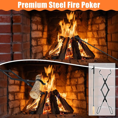 All In One Campfire Gear Set Includes 6 32 Inch Smores Sticks For Fire Pit 32 Inch Campfire Poker 25 Inch Fireplace Tong Roasting Sticks