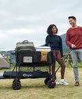 Heavy Duty Collapsible Double Decker Wagon With Brakes 660 Pound Capacity 400 Liter All Terrain Wagon in outdoor setting