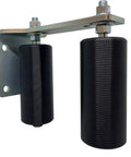 6 Inch Black Slide Gate Guide Roller With L Rear Post Bracket Pro Grade Universal Heavy Duty Adjustable Dual Nylon Rollers