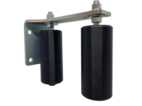6 Inch Black Slide Gate Guide Roller With L Rear Post Bracket Pro Grade Universal Heavy Duty Adjustable Dual Nylon Rollers