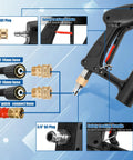 Connectors and hoses for 20 Inch Beefy Pro Grade Pressure Washer Surface Cleaner With 4 Wheels And Dual Handle, Built In Filter