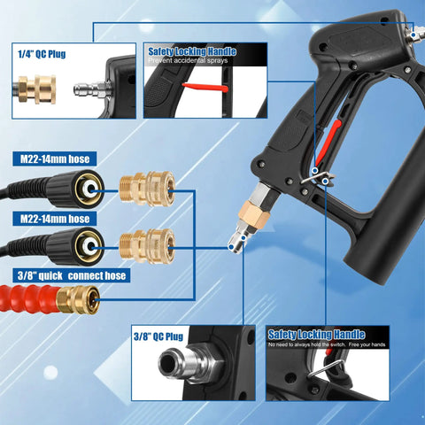 Connectors and hoses for 20 Inch Beefy Pro Grade Pressure Washer Surface Cleaner With 4 Wheels And Dual Handle, Built In Filter
