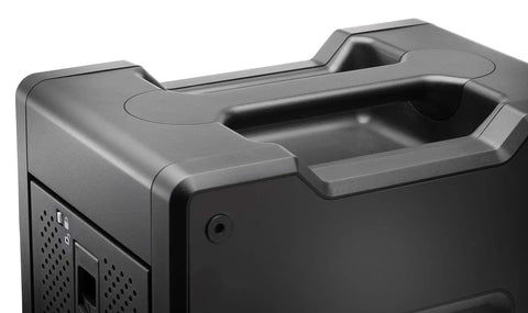 Heavy Duty 144TB Thunderbolt 3 Storage Array With 2040MBPS Transfer Speeds showing rugged chassis with carrying handle.