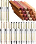 10 Sets Woodturning Pen Kits Starter Package With 7mm Slimline Pen Kits Refill Includes Color Finishes and Pen Blanks