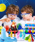 Kids using Totally 110 Plus Science Experiments Kit For Kids With Volcano Eruption Chemistry Set And More STEM Toys For Boys And Girls