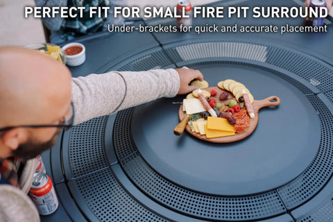 Surround Surface Fire Pit Lid For Bonfire And Ranger Pits Built For The Backyard Boss Vibe Durable Cold Rolled Steel Cover table setup