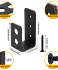 Diagram of Beefed Up Door Barricade Brackets For 2x4 Lumber Steel U Brackets With Drop Open Bar Holder showing measurements and features.
