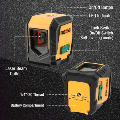Green Beam Self Leveling Laser Level With 65 Ft Range Tripod Included Cross Line Projection For Precise Picture Hanging