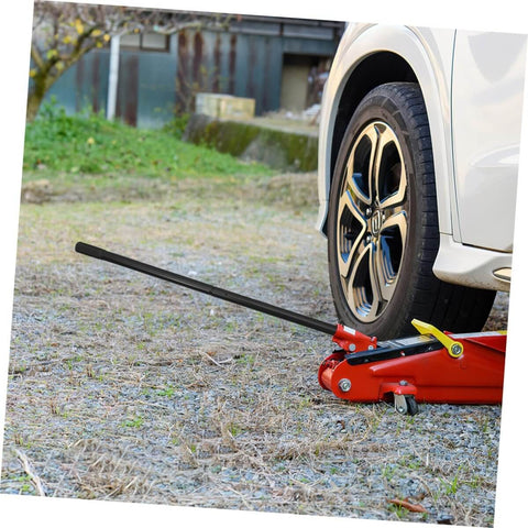 3 Ton Floor Jack Handle Replacement For Automotive Jacks That Fits Pittsburgh Floor Jack Parts And Other Horizontal Hydraulic Car Jacks For Easy Lifts And Smooth No Hassle Operation In Home Or Shop in use lifting car wheel in outdoor setting