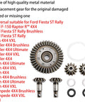 Upgraded Differential Gear Set Kit For 1/10 RC Cars includes metal spur gear, output gears, spider gears for Slash 4x4, XO1, Stampede.