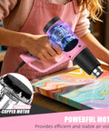 Person using Dual Temp Heat Gun 300C And 600C, 900W To 1300W Hot Air Gun with overload protection for craft projects