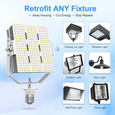240W LED Parking Lot Retrofit Kit Ultra Bright 34800 Lumen 5000K Street Area Lighting AC100277V E39 Base ETL Listed