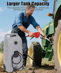 14 Gallon Portable Diesel Fuel Tank On Wheels With Siphon Pump And 10 Ft Hose near tractor in field