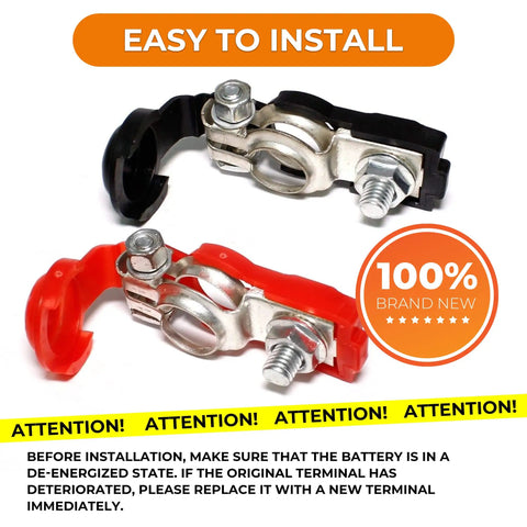 Heavy Duty 12V Battery Terminals For Cars Trucks And SUVs With Quick Release Cable Clamps Positive And Negative Connectors