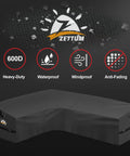 Heavy Duty 600D Waterproof Outdoor L Shaped Sectional Cover For 6 Seater Left Facing Sofa 85W By 110L By 32D Inches Patio Couch Cover Built Tough For All Weather Protection featuring waterproof and windproof features