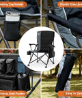 Oversized Folding Camping Chair With High Back Support 500 Lbs Capacity Extra Wide Seat Heavy Duty Steel Frame Built Tough