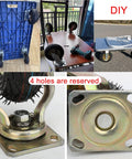 Hardcore Heavy Duty Swivel Caster Set Of Two Built Tough Pneumatic Rubber Wheels With Sturdy Steel Plates Quiet Shock Absorbing Design For Cart Dollies And Workbenches Smooth Roll Approved on DIY carts and workbenches.