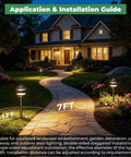 Pagoda Low Voltage Landscape Path Lights 12V Outdoor LED Bronze Three Tier Lanterns illuminating garden path