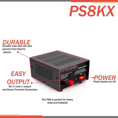 Compact Benchtop Power Supply For Home Labs With 6 Amp Linear Regulated 12V And 13.8V DC Outputs From 115V AC 100W Input With Screw Terminals