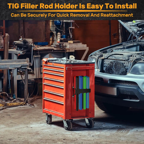 Wall Mounted TIG Welding Rod Holder With Eight Heavy Duty Storage Tubes For Filler Rod Caddy And Welder Table Setup Boasting Built Like A Tank Quality And Sweet Shop Organization