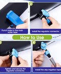 Step-by-step usage of 1640 Ft Five Eighth Inch Drip Tape Kit With Six Inch Emitter Spacing, installation guide shown