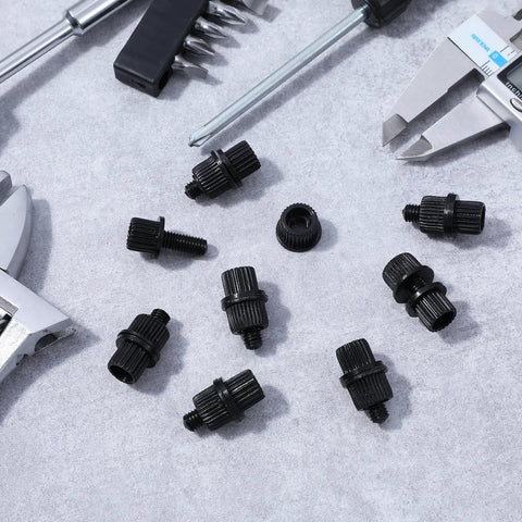 Heavy Duty License Plate Bolts Set 8 Pcs 6mm Diameter and 25mm Length Nylon Screws With Nuts Universal Thread Black