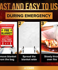 Steps to use 40 By 40 Inch Fire Blanket Kit With Hooks And Gloves, Instant Fire Stop For Home, Kitchen, Car, Office And Camping