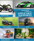 Image showing various equipment applicable for 3/8 Inch NBR Fuel Line Hose For Boat And Small Auto Engines, snowblower, lawn mower, fish tank.