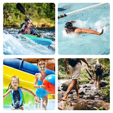 Kayaking, swimming, and water park fun inspire use of Universal Waterproof Phone Case Dry Bag Two Pack IPX8 Fits All Phones Up To 7 Inch Screen