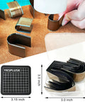 Leather Corner Punch Set With 18 Pieces In 6 Sizes And 3 Shapes, Pro Grade High Carbon Steel Corner Cutters displayed on leather.