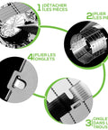 Hubble Space Telescope 3D Metal Model Kit For Teens And Adults No Glue No Solder Clip And Bend Build With Tweezers Easy Hobby Space Science Gift Hands On Fun For Makers And STEM Lovers, close-up of metal assembly steps