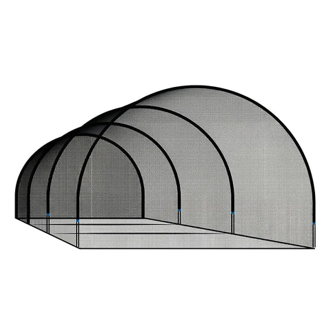 30 Foot Backyard Baseball Netting Cage For Portable Batting Practice, Heavy Duty Polyester Net With Fiberglass Poles, Side View