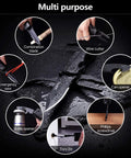 Everyday Carry Multitool For Men With Folding Knife And Pliers showcasing various tools under wet conditions.
