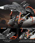 F-35 Fighter Jet Building Set With Realistic Cockpit And Mechanical Linkage, showing movable tail and control bracket