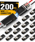 200 Pieces Quick Connect Wire Terminals for Wiring Job Double Push in Plugs Solderless Splice Kit for Low Voltage Cables with connectors