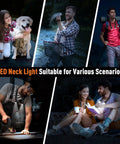 Rechargeable Neck Light With Magnetic Detachable Design, 150 Degree Adjustable Angle, Hands Free LED Flashlight for various activities