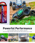 3S 7200mAh LiPo Battery 11.1V 120C Hard Case With XT90 Connector shown with RC cars and boats for powerful performance