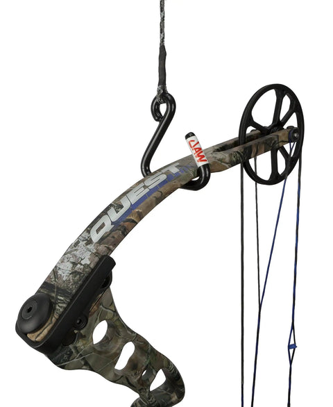 Jaw Hook Hoist Rope For Treestands, 35 Ft Heavy Duty Braided Poly Rope With Rubber Coated Hook, Reflective Weather Resistant, 75 Lbs Capacity, Silent No Clip Design For Quick, Easy Lifts Built Tough with treestand bow hanger