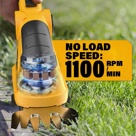 Yellow Cordless Hedge Trimmer And Grass Shears 2 In 1 Electric Handheld Shrub Trimmer Lightweight Rechargeable Bush with RPM info